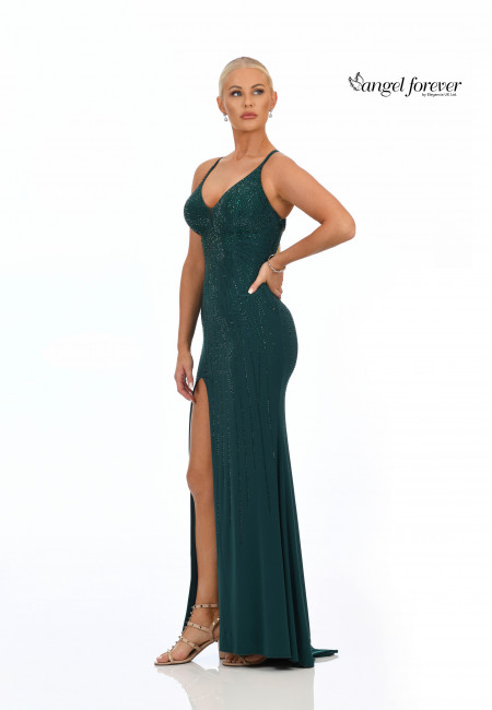 Angel Forever Green Fitted Jersey Prom Dress / Evening Dress